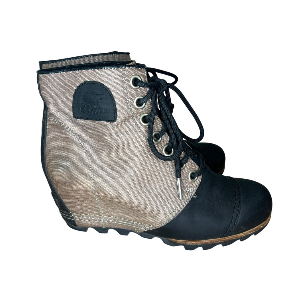 Sorel 1964 Premium PDX 2 Brown Black Leather Wedge Bootie Womens 8.5 Gorpcore - Picture 5 of 8